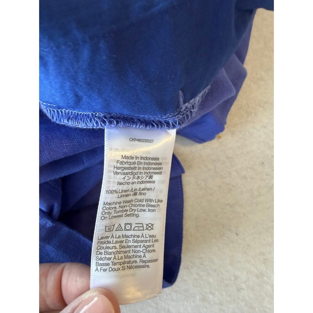 Madewell Palma Mini Dress in 100% Linen Blue Size S NWT - Picture 7 of 10